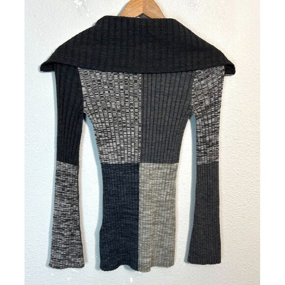 Sandro Paris Moria Sweater Size 1 US S Colorblock Rib Knit Zip Collar Pullover - Picture 3 of 9